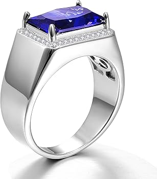 Amazon | Yaresul 7ct 人工サファイア|ブラックオニキスリング メンズ