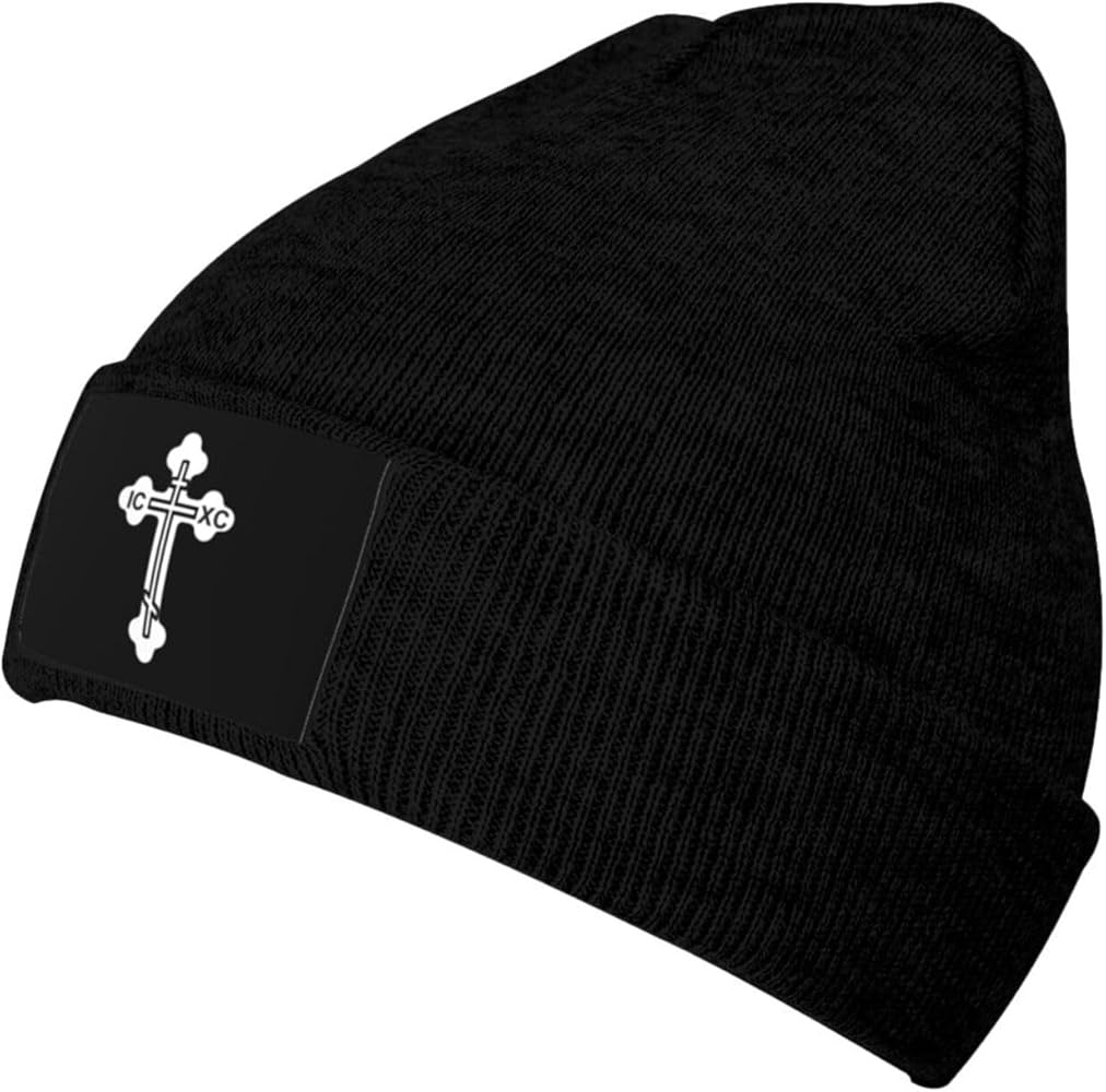 Eastern Orthodox Cross Winter Unisex Beanie Warm Thick Knitted Hat