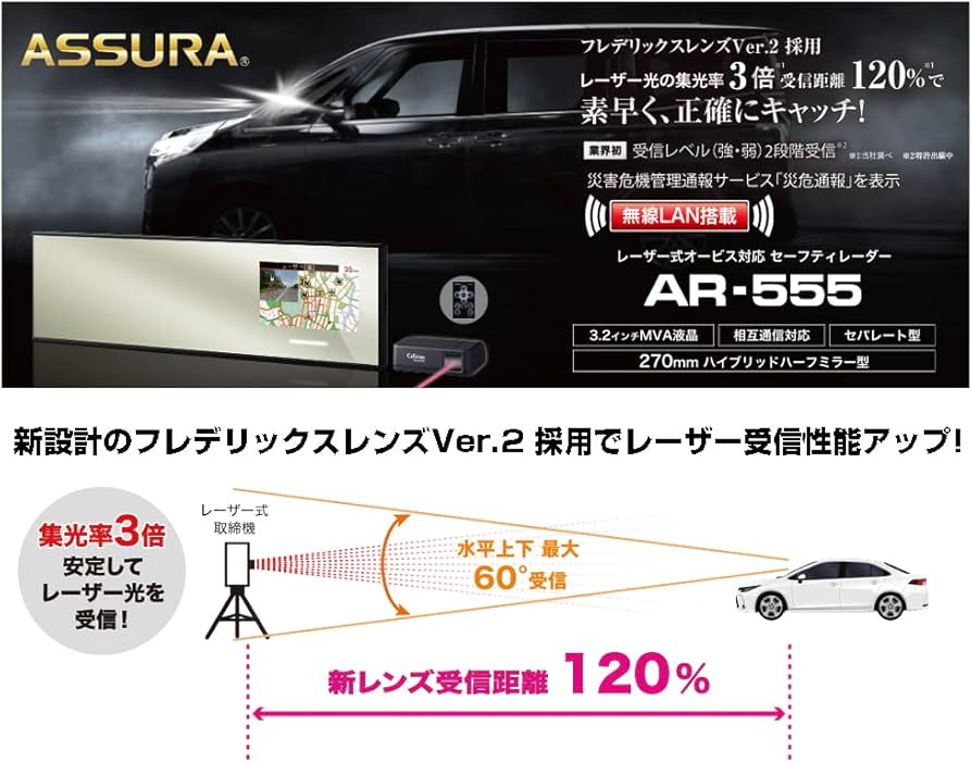 Amazon | セルスター レーザー光対応&GPSレーダー探知機 AR-555 ミラー