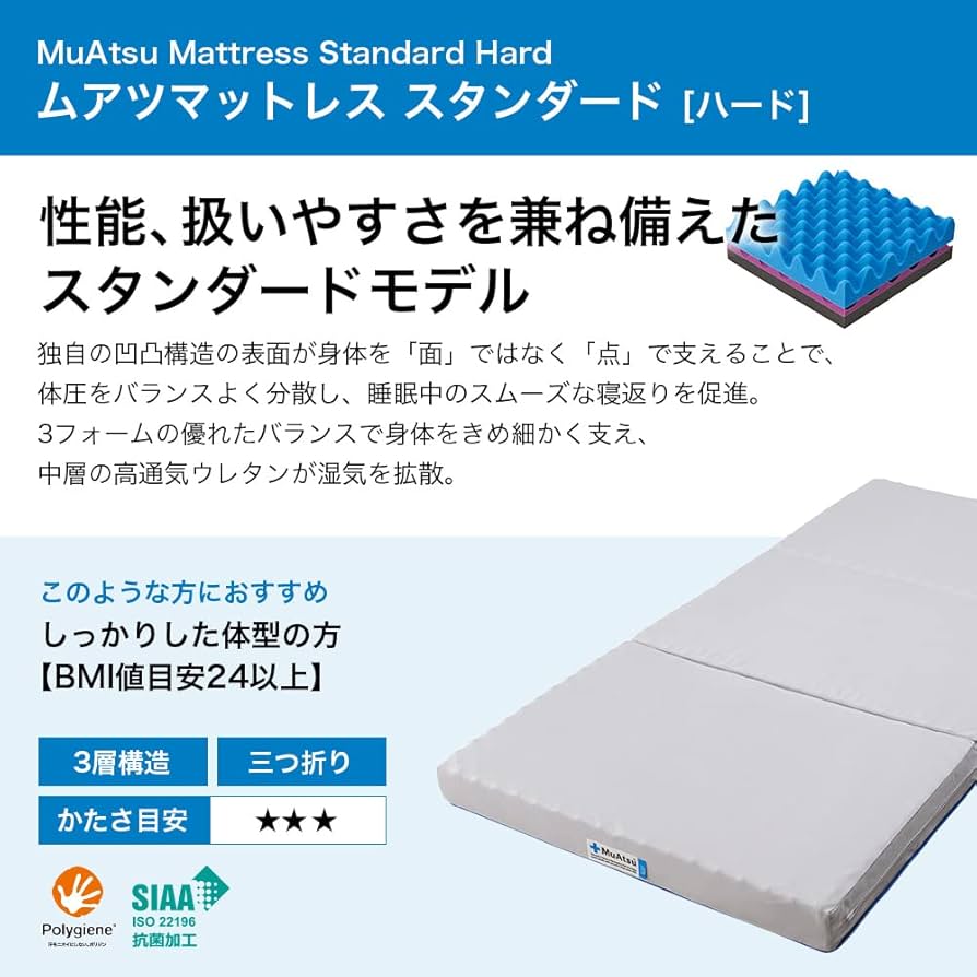 Amazon.co.jp: 昭和西川 ムアツ マットレス 三つ折り 折り畳み 敷布団