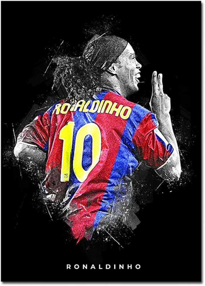 Amazon.co.jp: キャンバス絵画ロナウジーニョブラジルサッカー伝説の