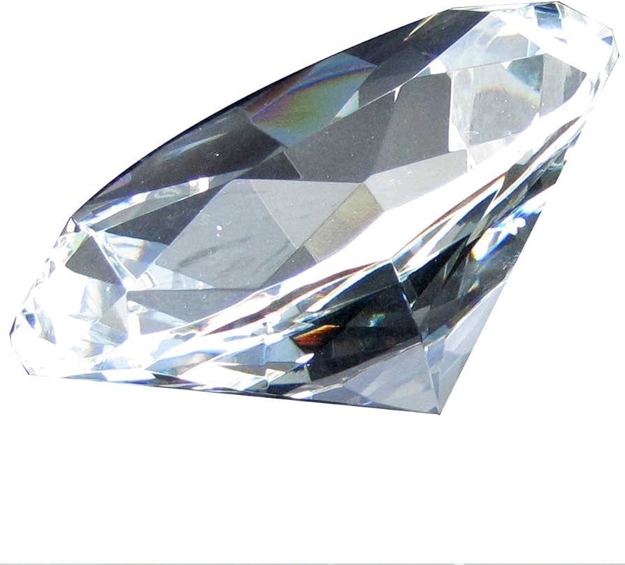 Amazon.com: Giant 100 mm Clear Cut Glass Faceted Crystal Diamond