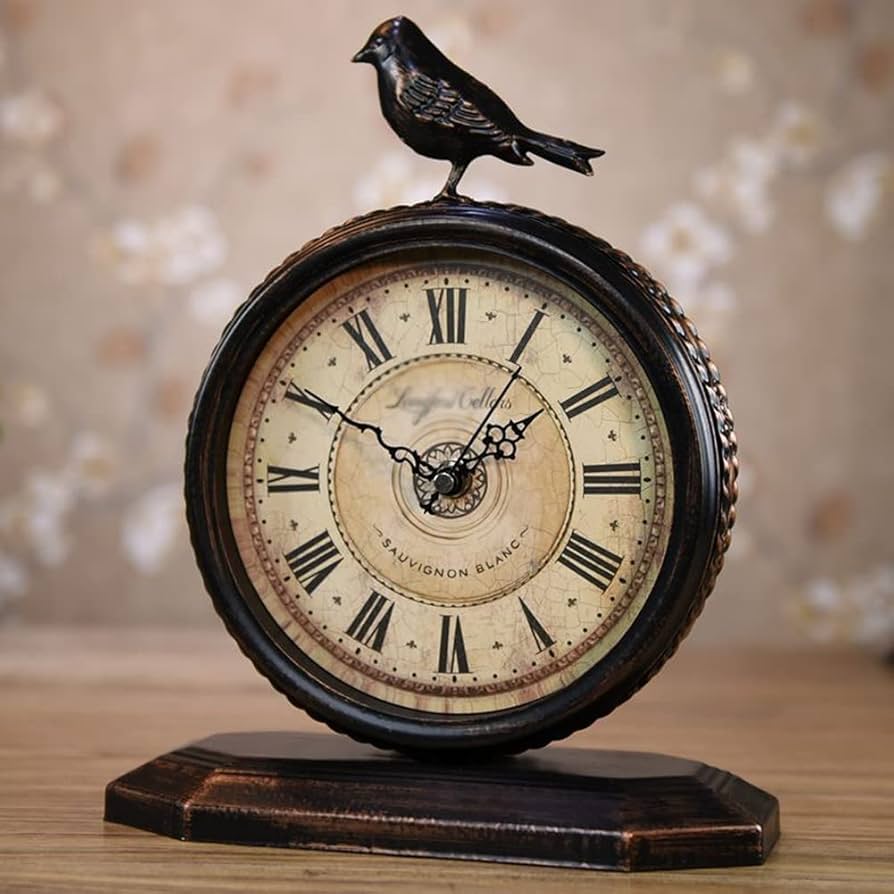 Amazon.co.jp: 置き時計、ヴィンテージサイレントベッドサイドデスク