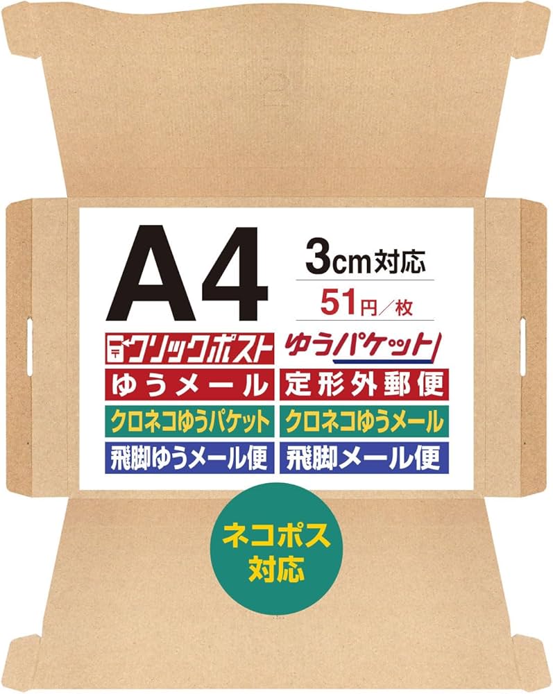 Amazon.co.jp: UNIPACK ネコポス3cm対応最大サイズ ダンボール【25枚