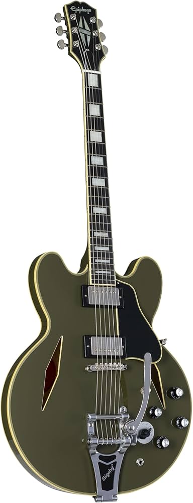 Amazon.com: Epiphone EXCLUSIVE Shinichi Ubukata ES-355, Olive Drab