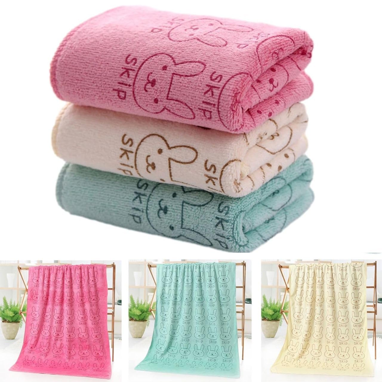 Amazon｜RERACO バスタオル 吸水 速乾 マイクロファイバー セット