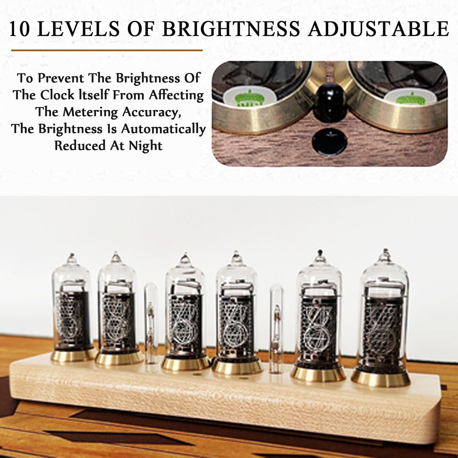 Amazon.co.jp: IN-14 ニキシー管時計、ヴィンテージLEDグロー時計、6