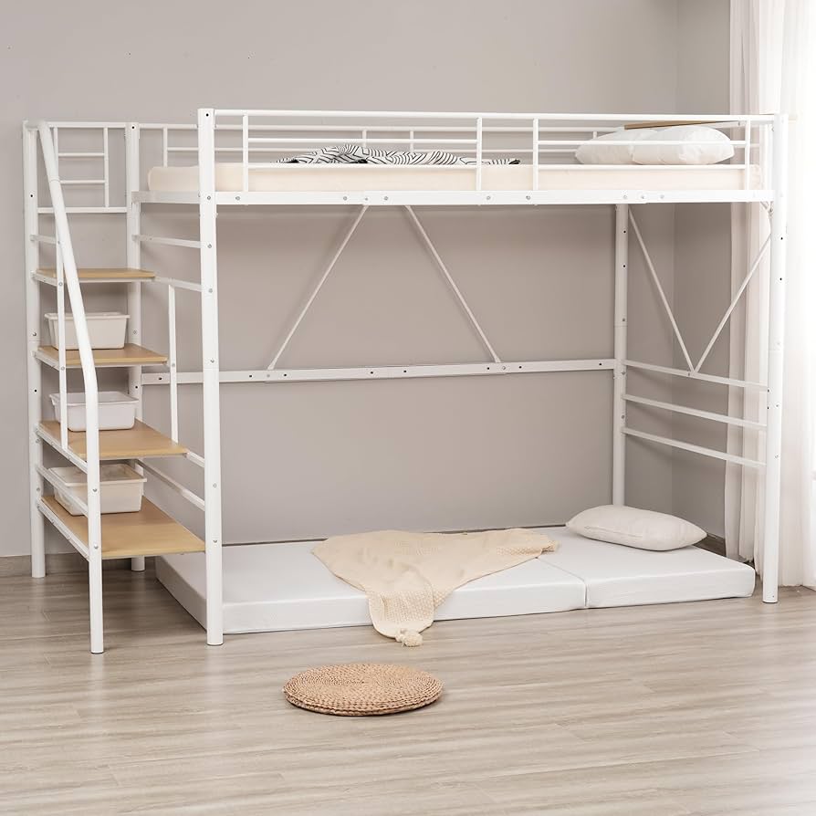 Amazon｜HXCQYGLロフトベッド シングル 大人用 ハイタイプ パイプ