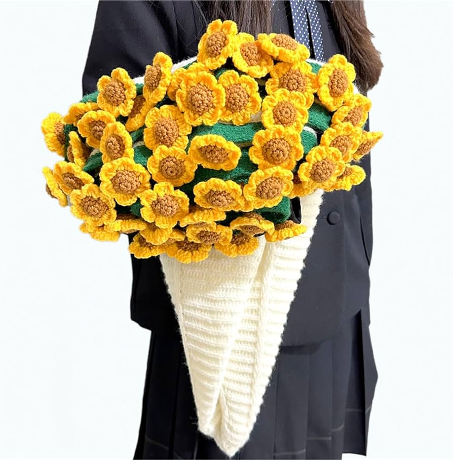 Amazon｜完成したひまわりの花束ブランケット、フラワーブーケ