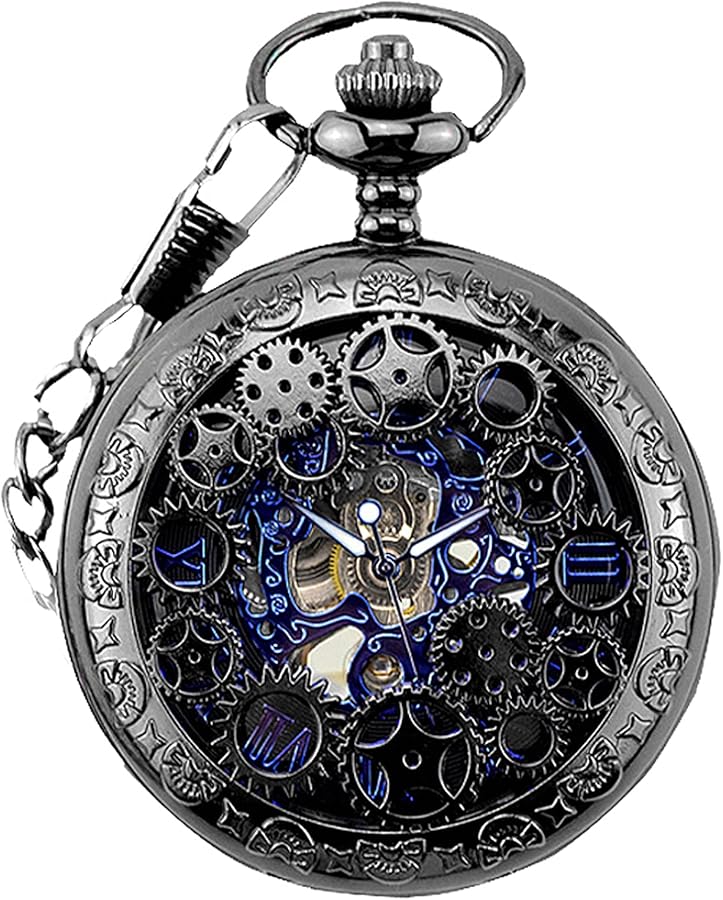 Amazon | 懐中時計 メンズ 機械式ローマ数字 文字盤 ニーアオートマタ