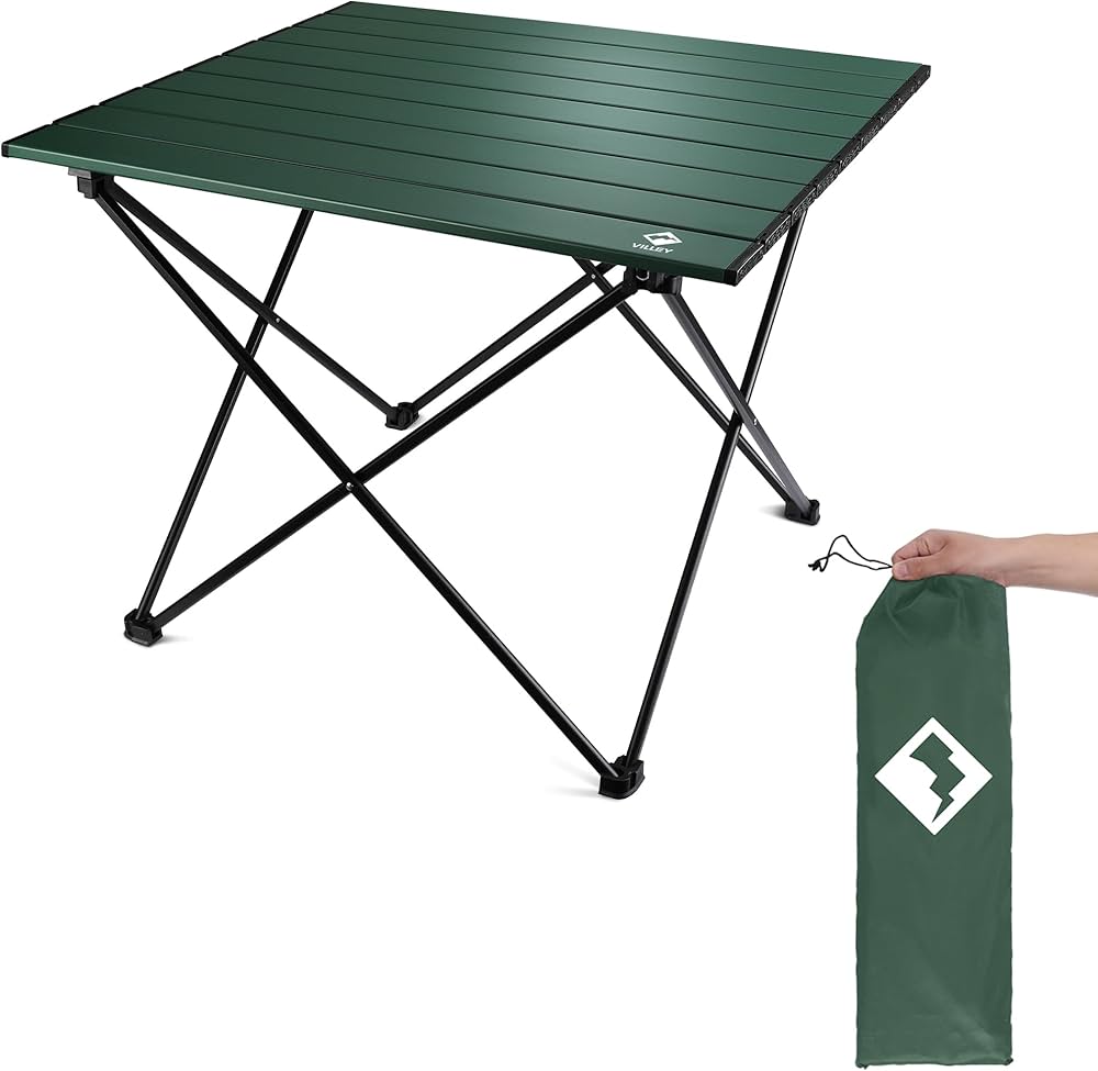 VILLEY Folding Camping Table, Portable Camp Table, Ultralight