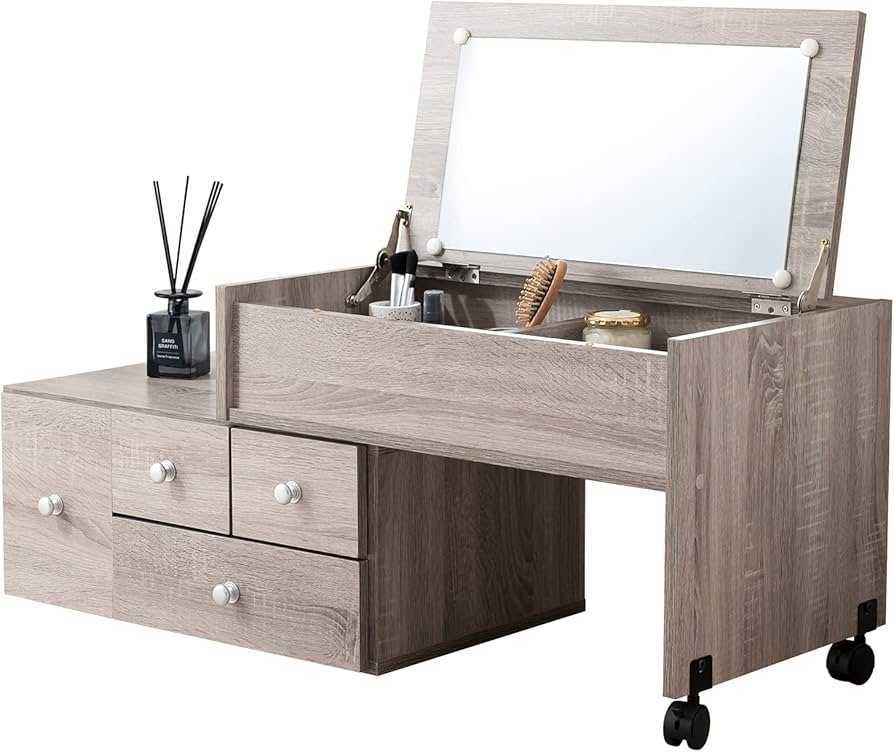 Amazon｜萩原(Hagihara) ドレッサー ロータイプ 伸縮式 デスク 2口