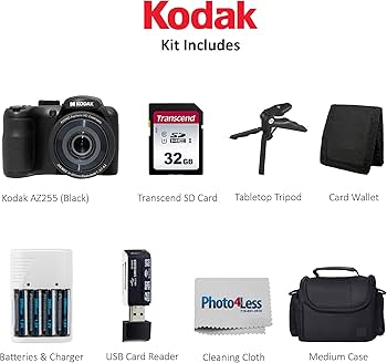 Amazon | Kodak PIXPRO AZ255 デジタルカメラキット (ブラック) +