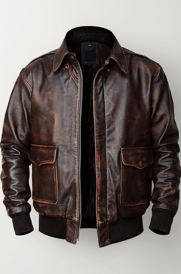 Buy SpazeUp A2 Aviator Air Force Pilot Men Vintage Distressed