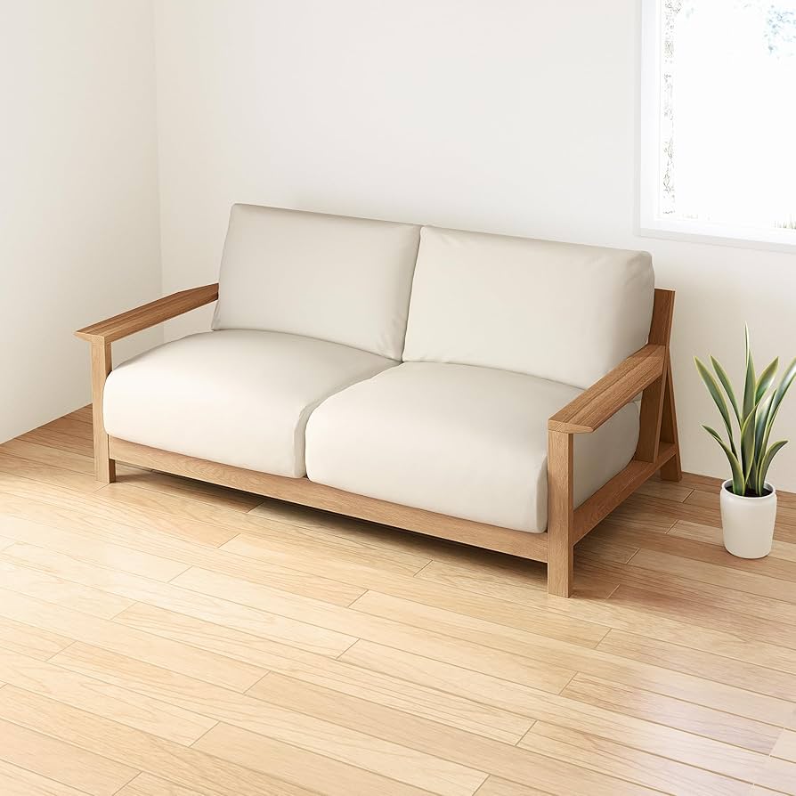 Amazon｜無印良品 ソファ本体 幅178.5×奥行96×高さ82.5cm 木製フレーム