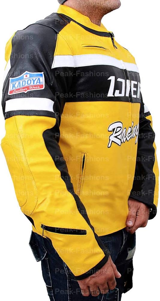 Amazon.co.jp: Chuck Greeneメンズバイカーレーサー イエロー&ブラック