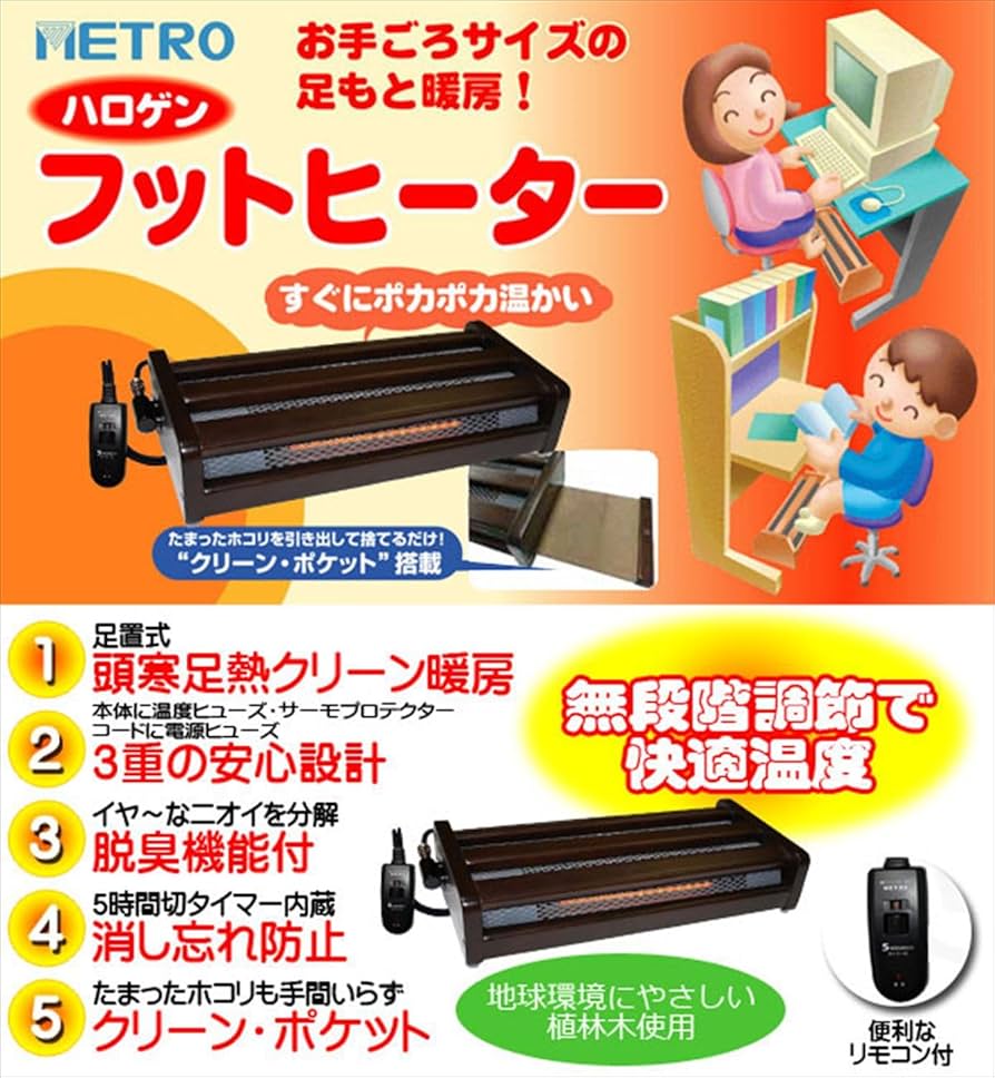 Amazon.co.jp: メトロ 木枠フットヒーター 幅49cm×奥行22cm×高さ11cm 1