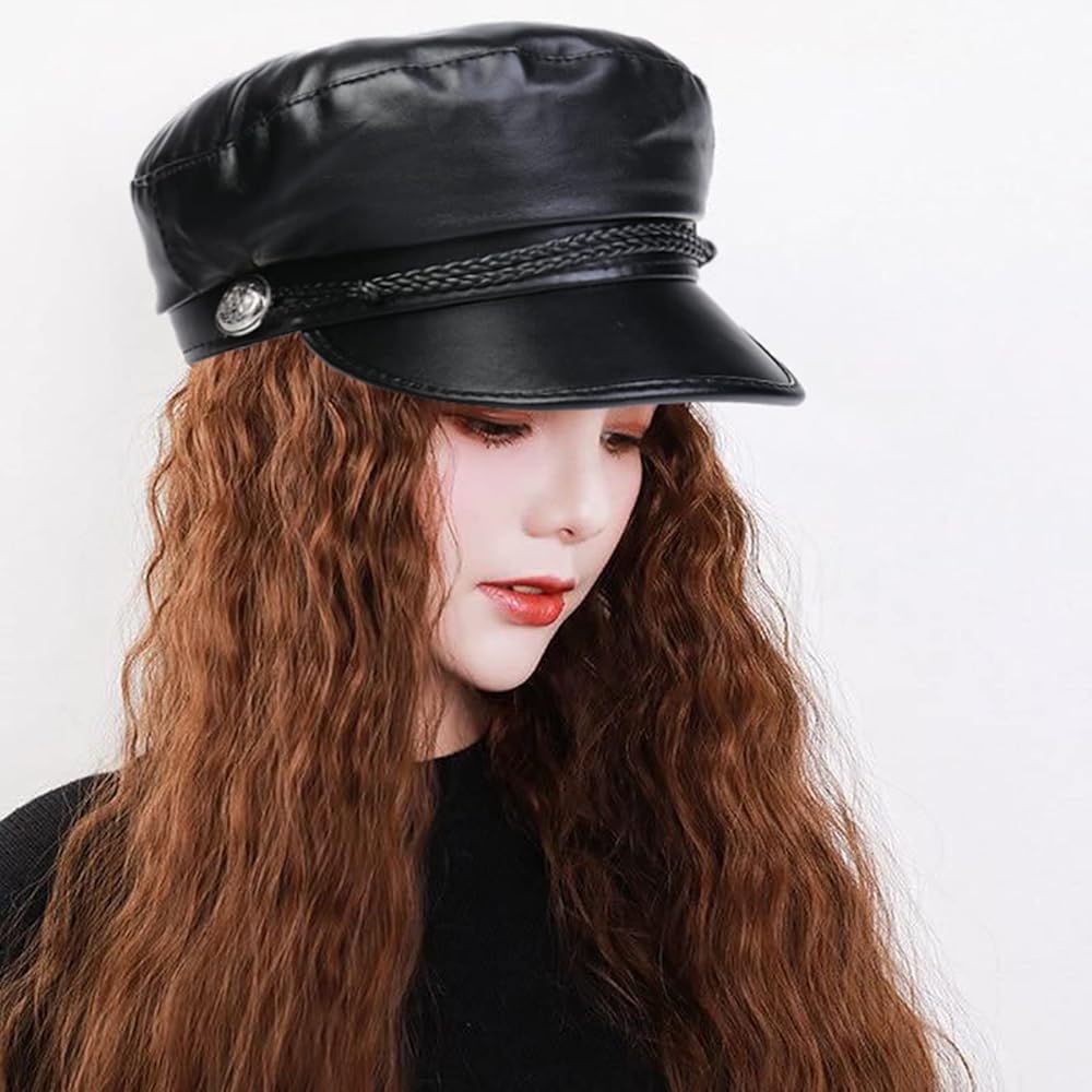 NiceYnn PU Captain Sailor Hat Newsboy Cabbie Baker Boy Peaked