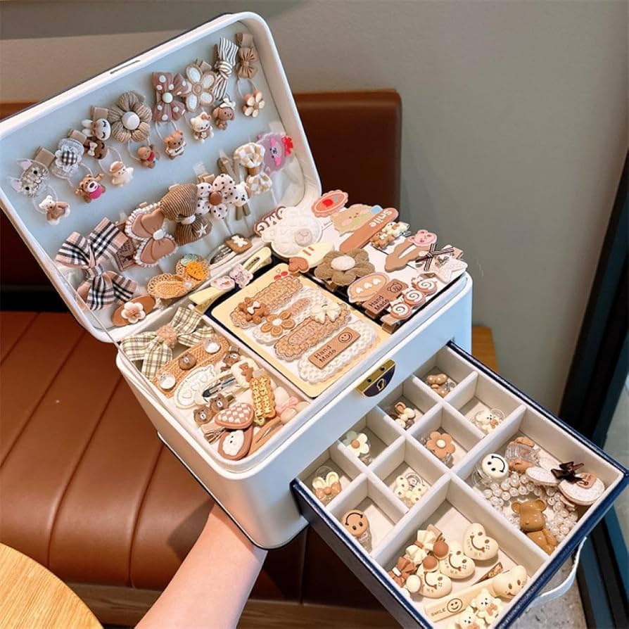 Amazon | [HERUNKUWA]ヘアアクセサリー セット ジュエリーボックス