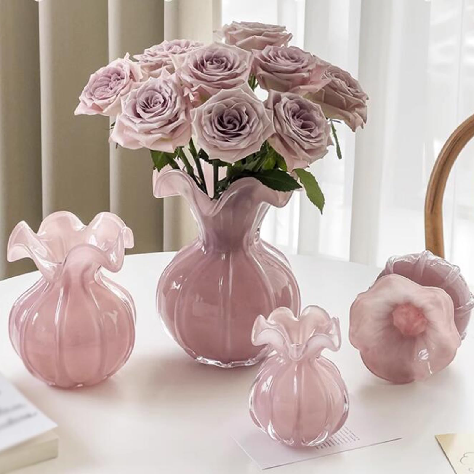 Amazon.co.jp: クリア ガラス フラワーベース、厚みのあるガラス