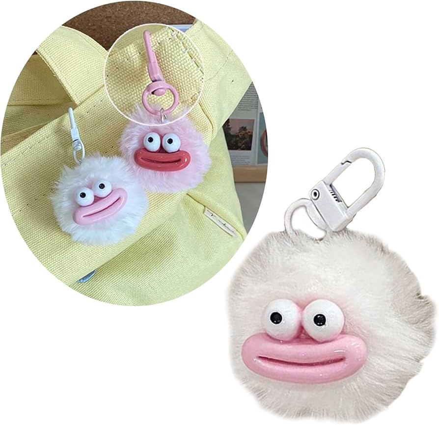 Montesy Sausage Mouth Keychain Pendant Multicolor Furry Key Chain