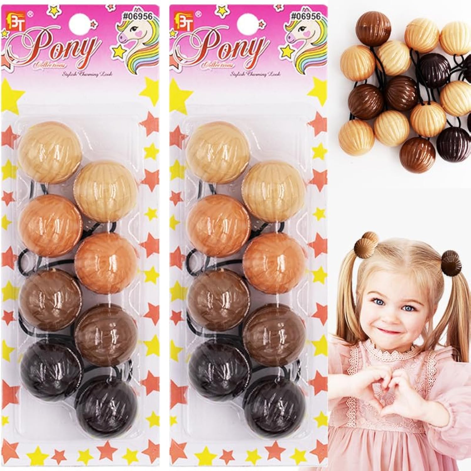 Amazon.com : Beauty Town 8 Pcs 40mm Hair Ties with Balls Bubble