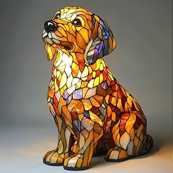 Amazon.co.jp : コーギー犬デザイン ステンドグラスLEDテーブルランプ