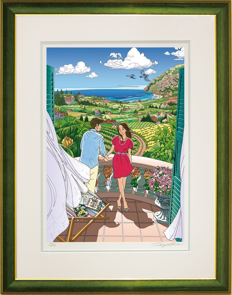 Amazon.co.jp: わたせせいぞう 版画（ジクレー） 「風の景色～ふたりの