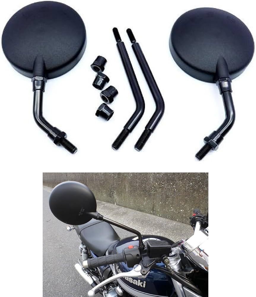z900rsバイクミラー ブラック 円形 2個セット z900rsバイクミラー
