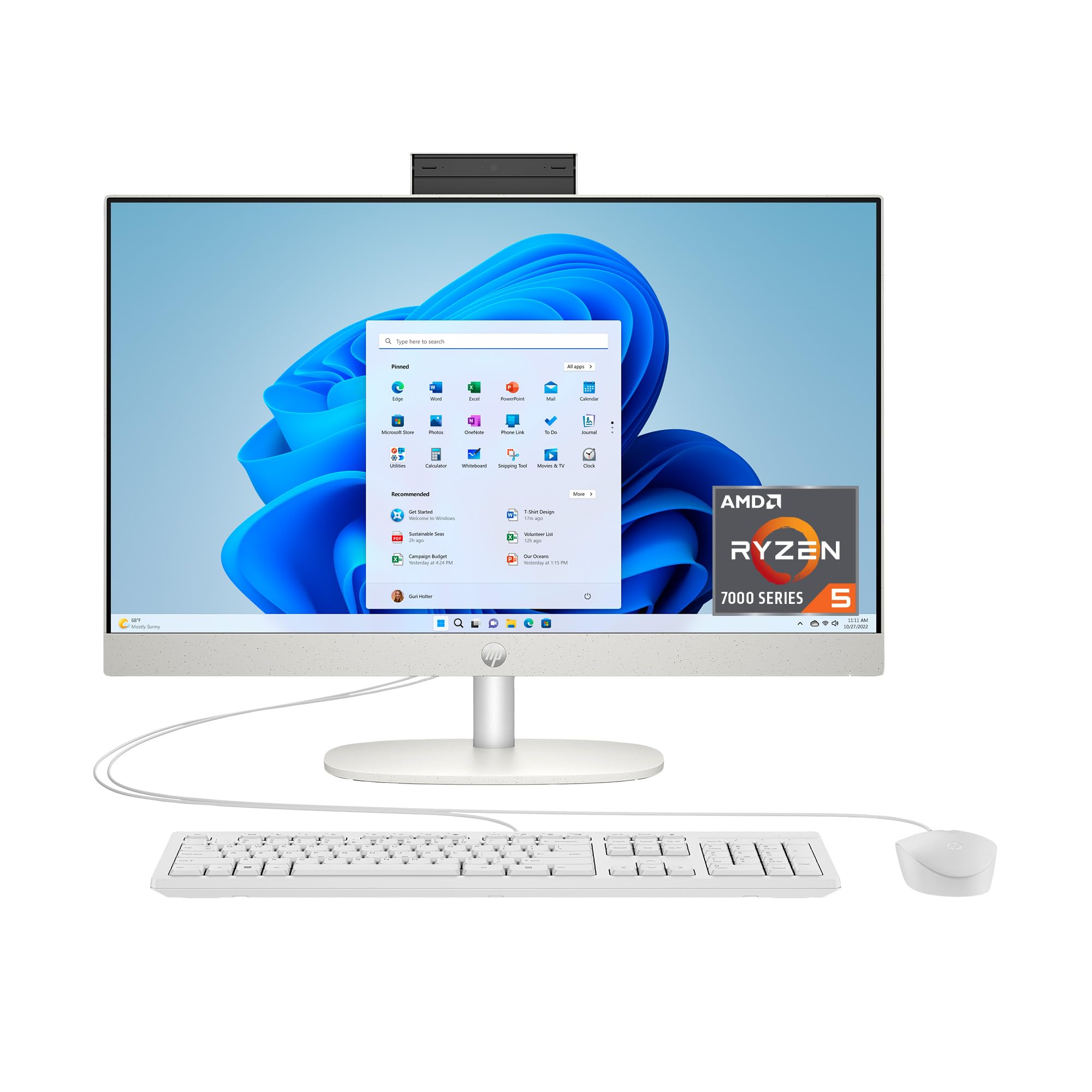 Amazon.com: HP 24 inch All-in-One Desktop PC, FHD Display, AMD