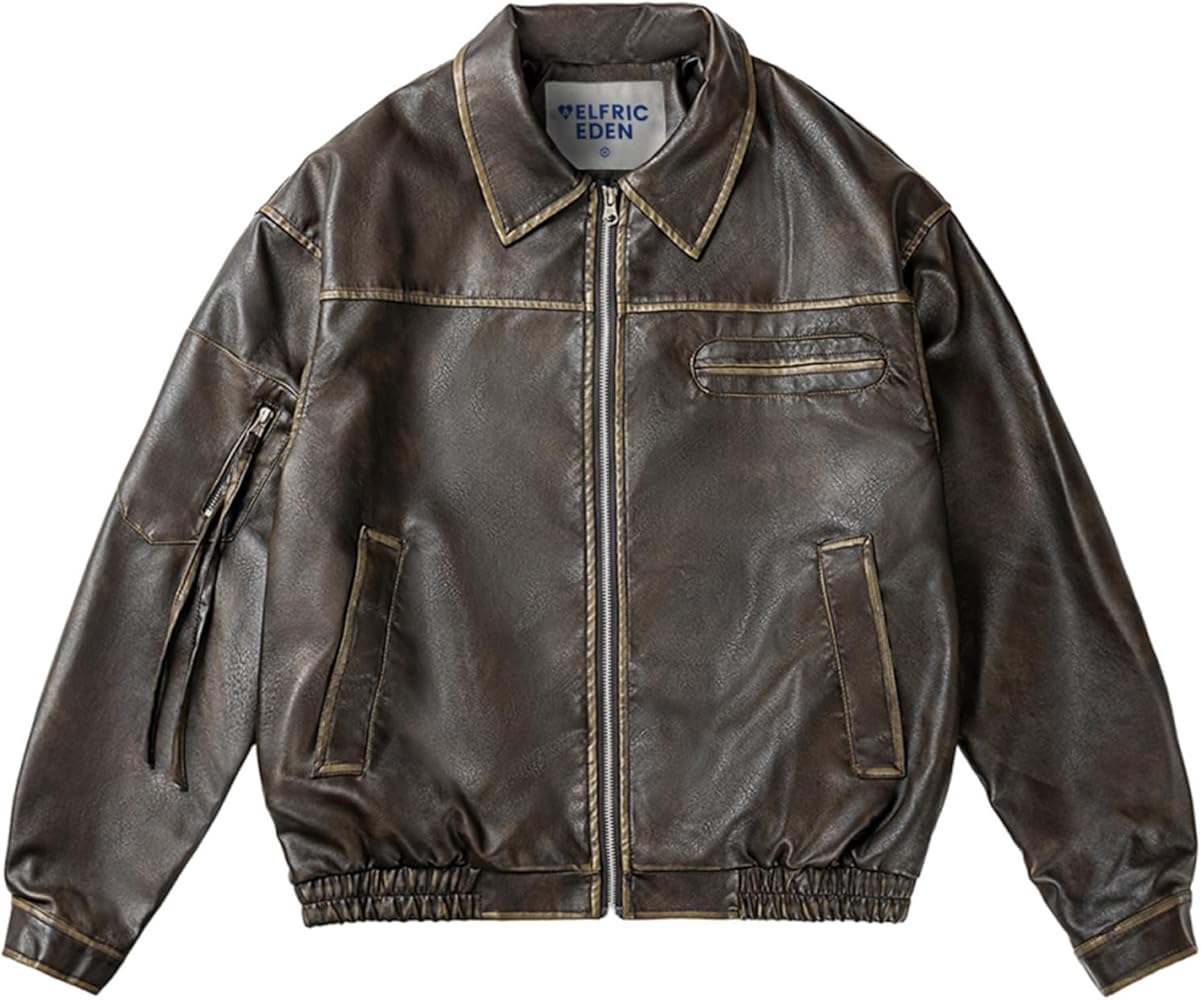 Aelfric Eden Jackets Multi Pocket Faux Leather Cropped Jacket