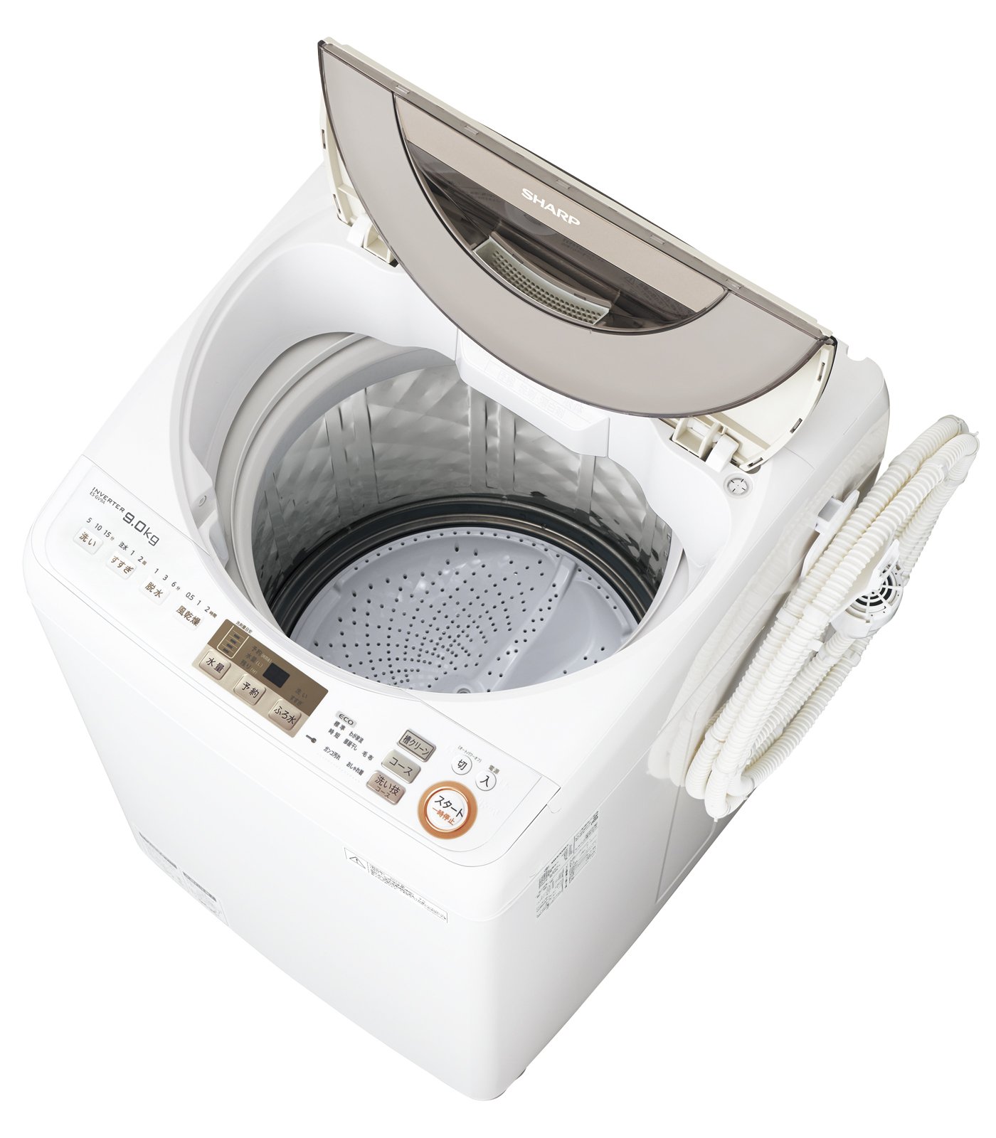 Amazon.co.jp: シャープ 全自動洗濯機 穴なし槽 9Kgタイプ ゴールド ES