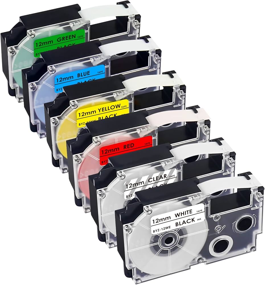 Amazon | KAKASHI 互換 カシオ ネームランド テープ 12mm 透明 白 赤