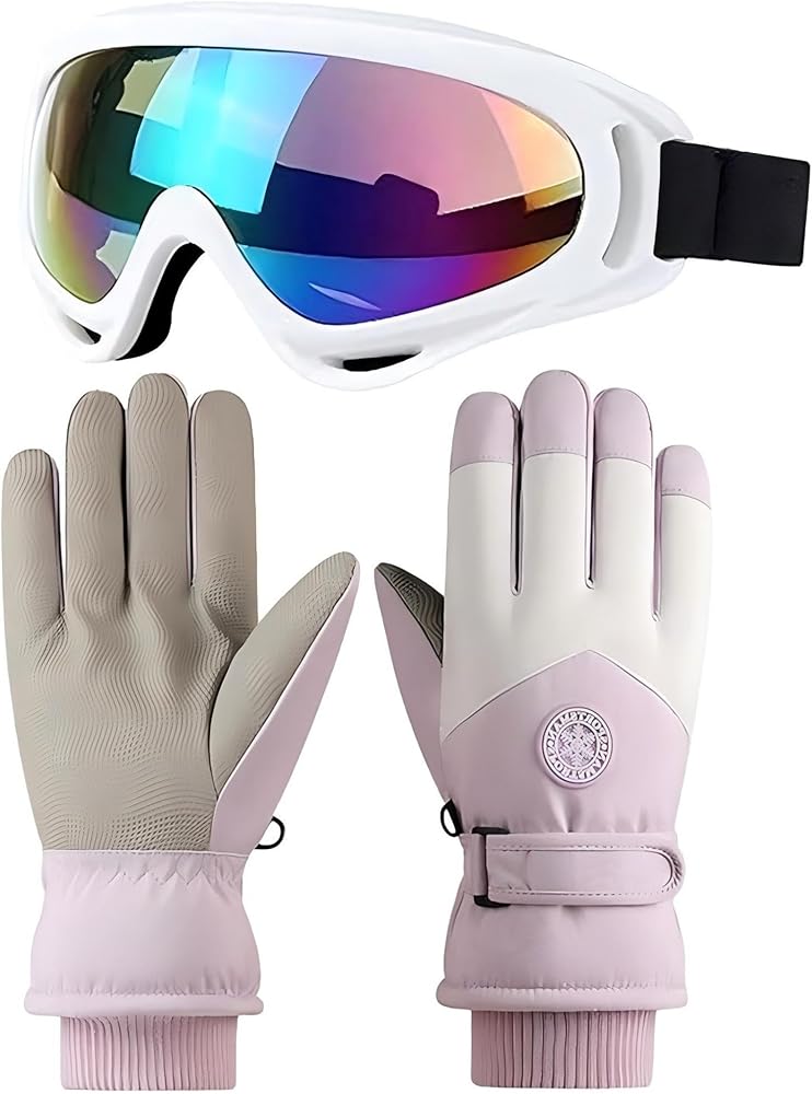 Amazon | [次世代製作所] 2点セット スキー手袋 ゴーグル セット 防寒
