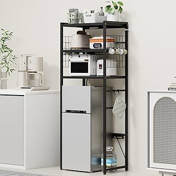 Amazon.co.jp: TKUIN ゴミ箱上ラック 冷蔵庫上ラック 【幅50～80cm伸縮