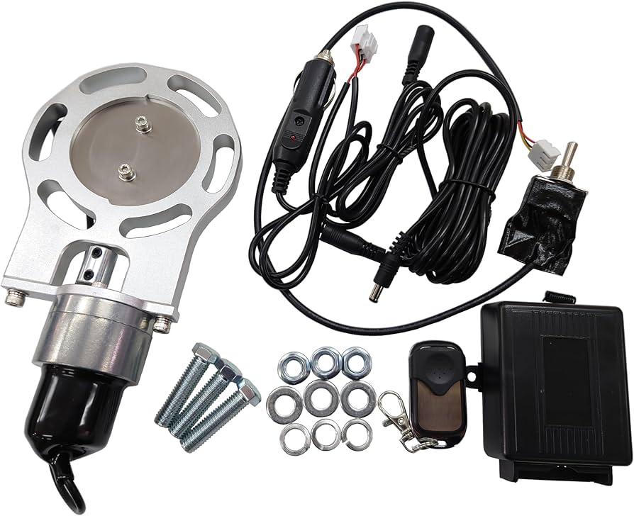 Amazon | 63mm 可変電動 マフラー 丸型 開度調整可 フルセット バルブ