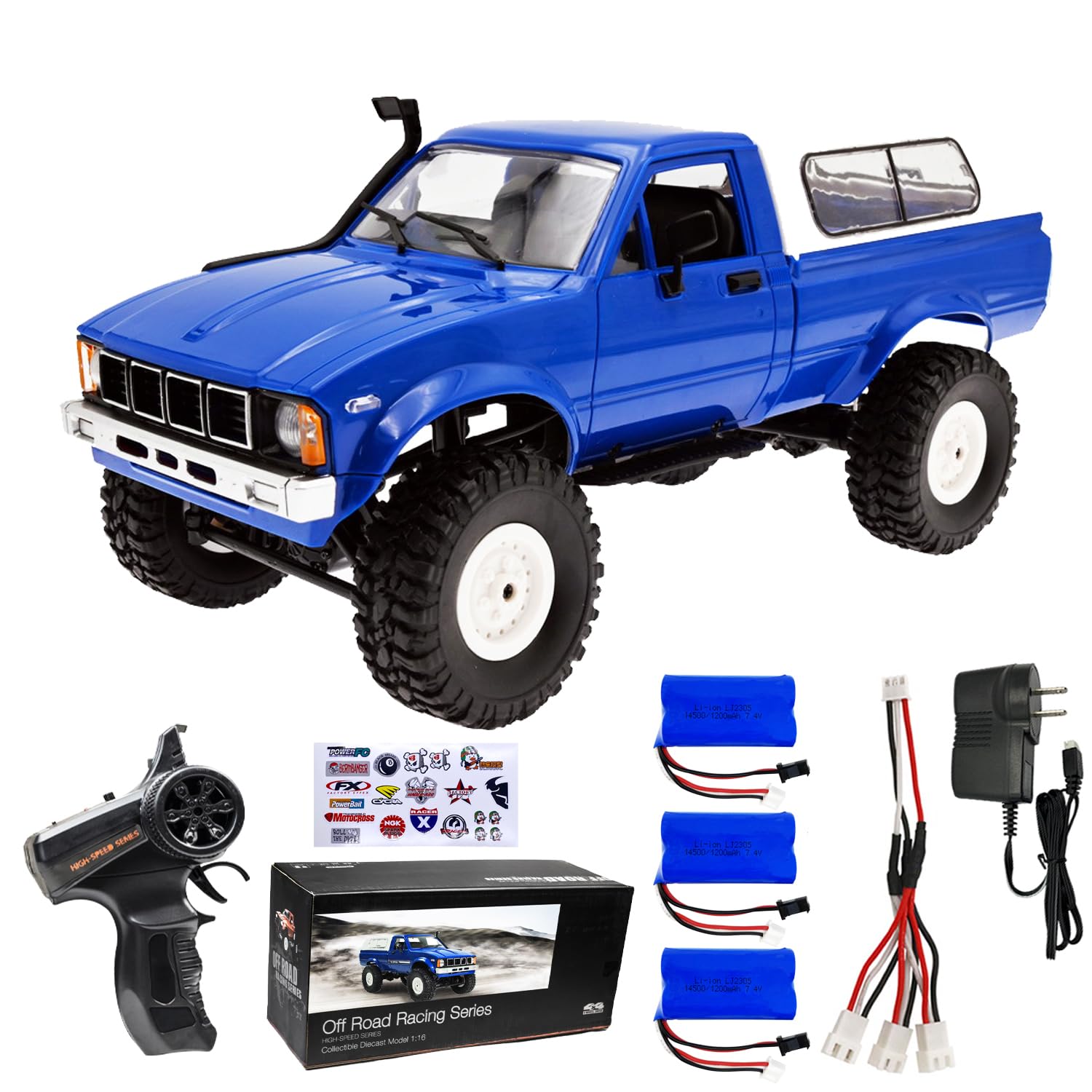Amazon.com: LEOSO WPL C24 1/16 RC Rock Crawler 4x4 Truck with 3