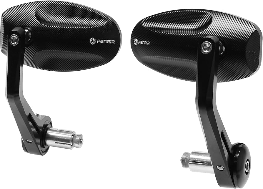 Amazon | FENRIR ブラック オートバイ バイク バーエンドミラー ミラー