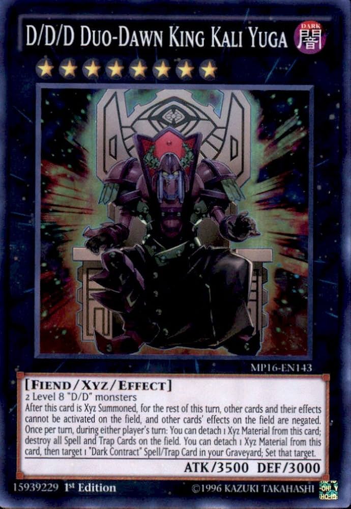 Amazon.com: YU-GI-OH! - D/D/D Duo-Dawn King Kali Yuga (MP16-EN143