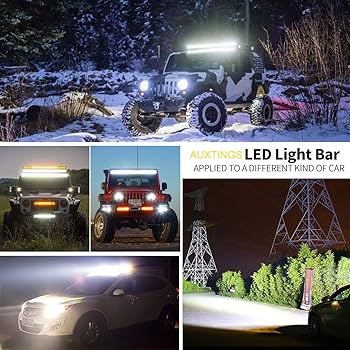 Amazon | AUXTINGS 52インチ カーブしたLEDライトバー スポット