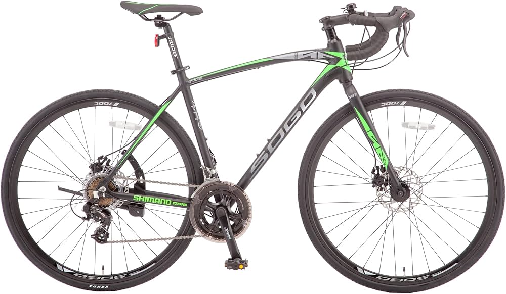 Amazon | 21Technology ロードバイク GT700S マットブラック×グリーン