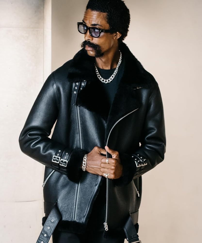 Amazon | [クライミー] ムートン レザー ライダース ジャケット