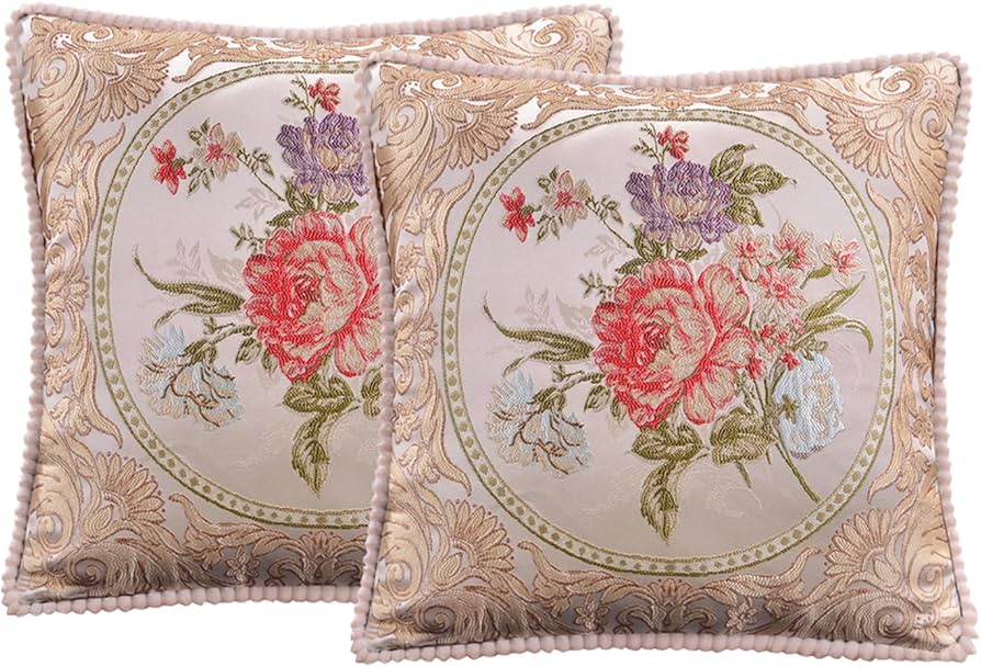 Amazon.com: Qupace Set of 2 White Vintage Embroidered Throw