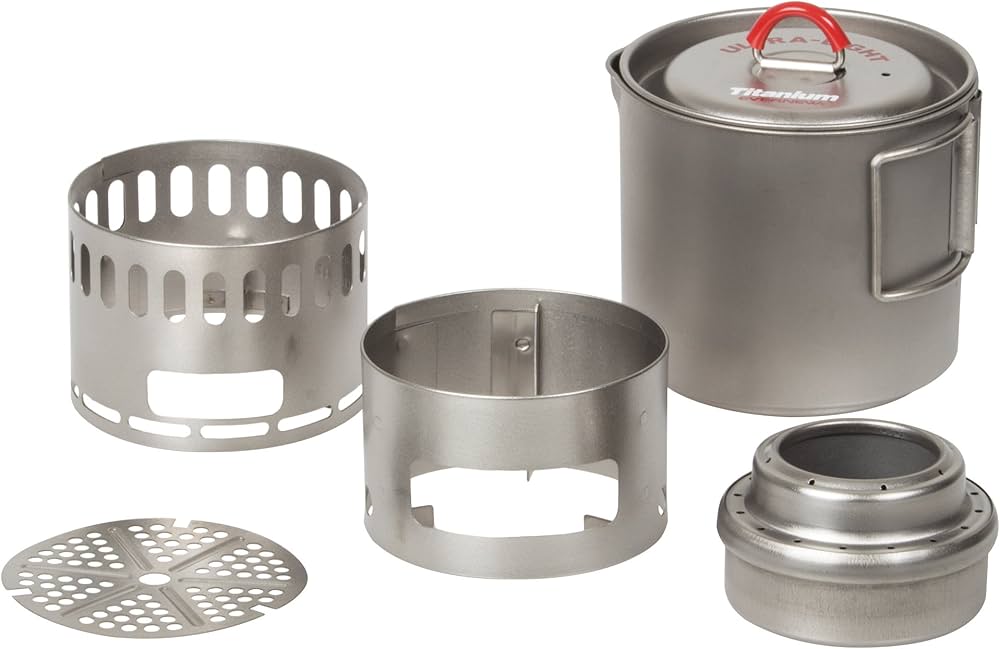 Amazon | エバニュー(EVERNEW) チタンマグポット500ストーブセット RED