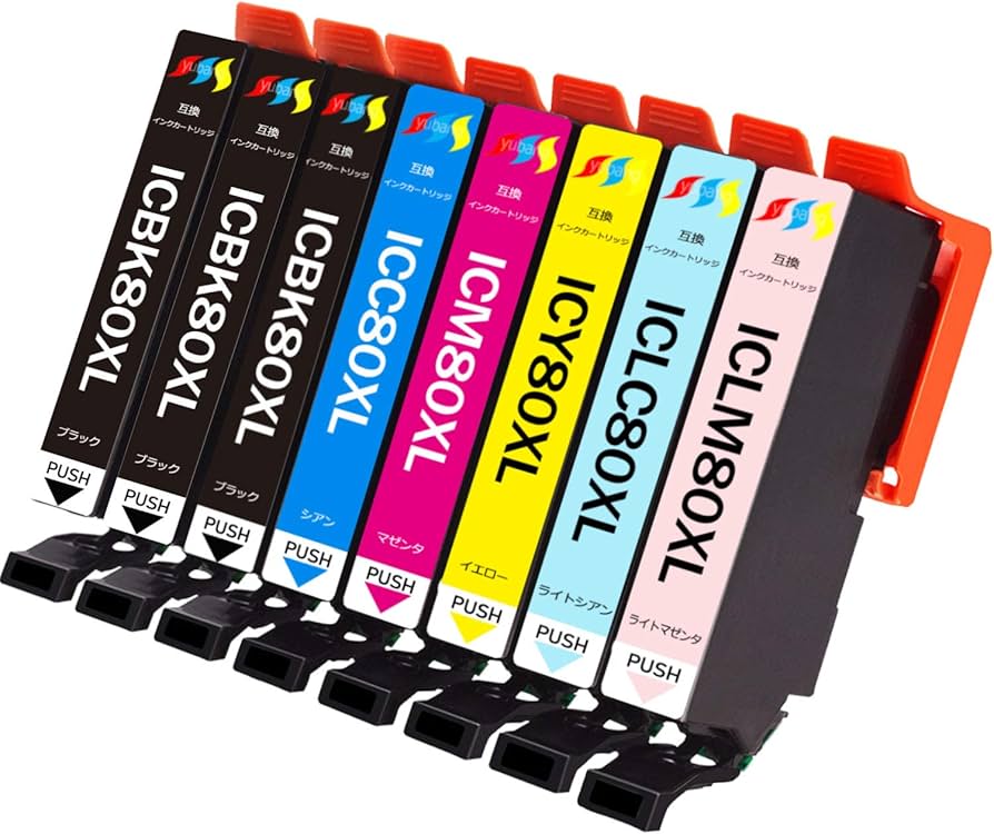 Amazon.co.jp: インクカートリッジ 80lエプソン用ic6cl80l 8本セット(6