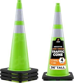 Amazon.com: Xpose Safety 36” Lime Green Traffic Cone Dual 6