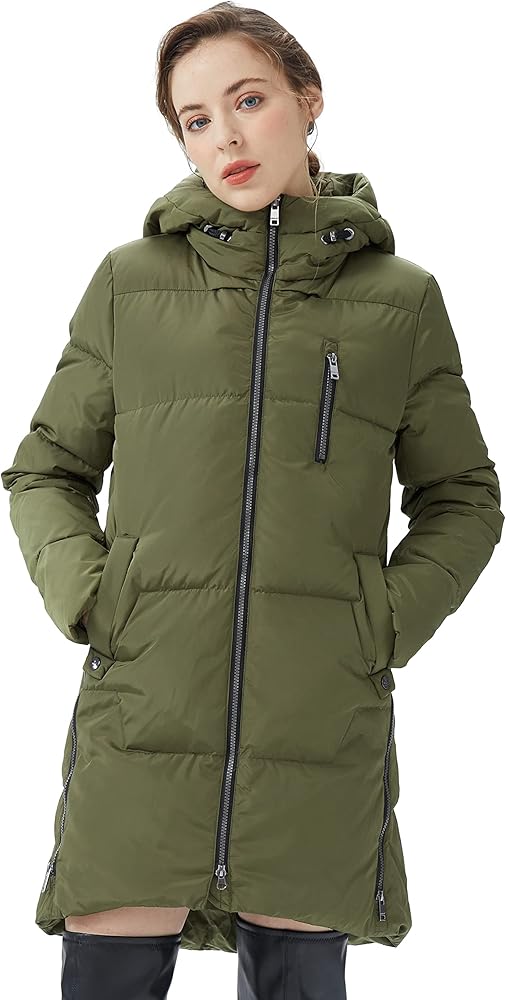Amazon.com: Orolay Women's Stylish Down Hooded Jacket with Two-Way