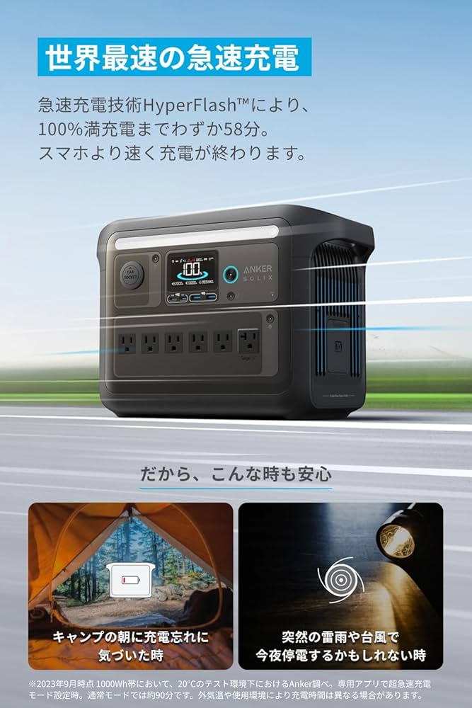 Amazon.co.jp: Anker Solix C1000 Portable Power Station ポータブル