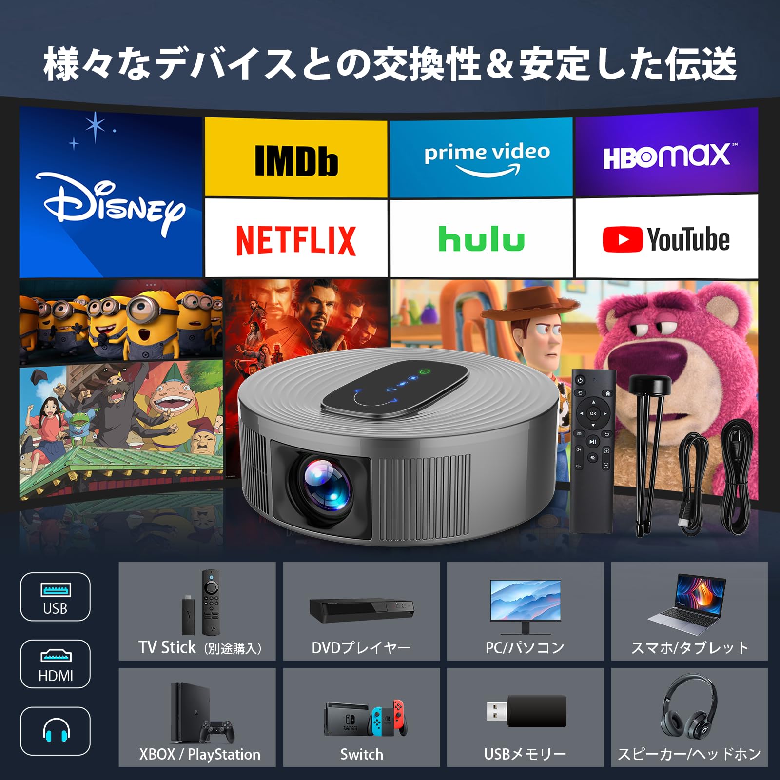 Amazon.co.jp: プロジェクター【EXTEDRG 2025進級版】 18000LM高輝度