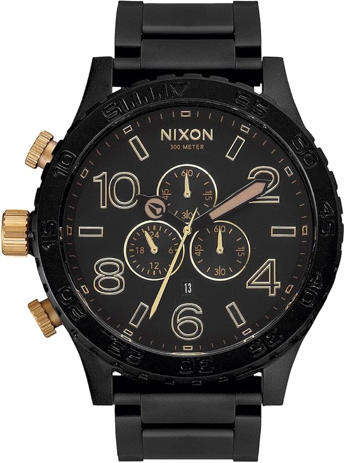 Amazon.com: Nixon 51-30 Chrono Matte Black/Gold Men's Underwater
